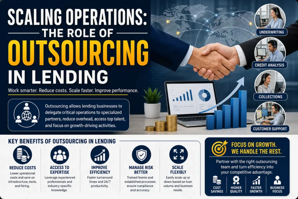 outsourcing in lending business for scaling operations including underwriting customer support and cost reduction