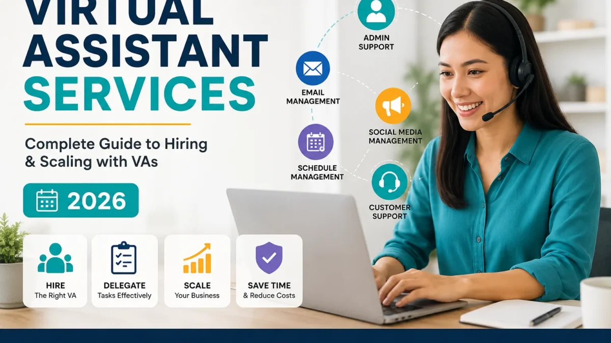 Professional virtual assistant providing remote administrative, customer support, email management, and business outsourcing services for companies in 2026.